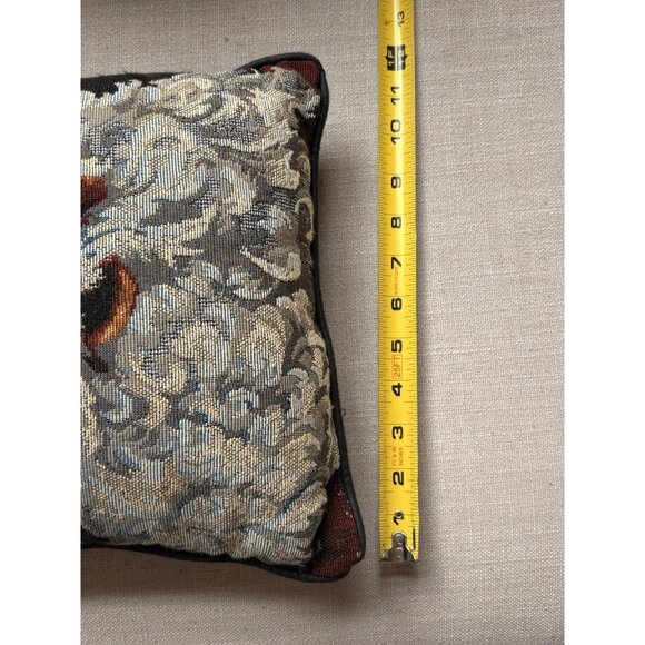 2 Santa Christmas Tapestry Pillows Black Background  Vintage Style 12” Each - Picture 7 of 12